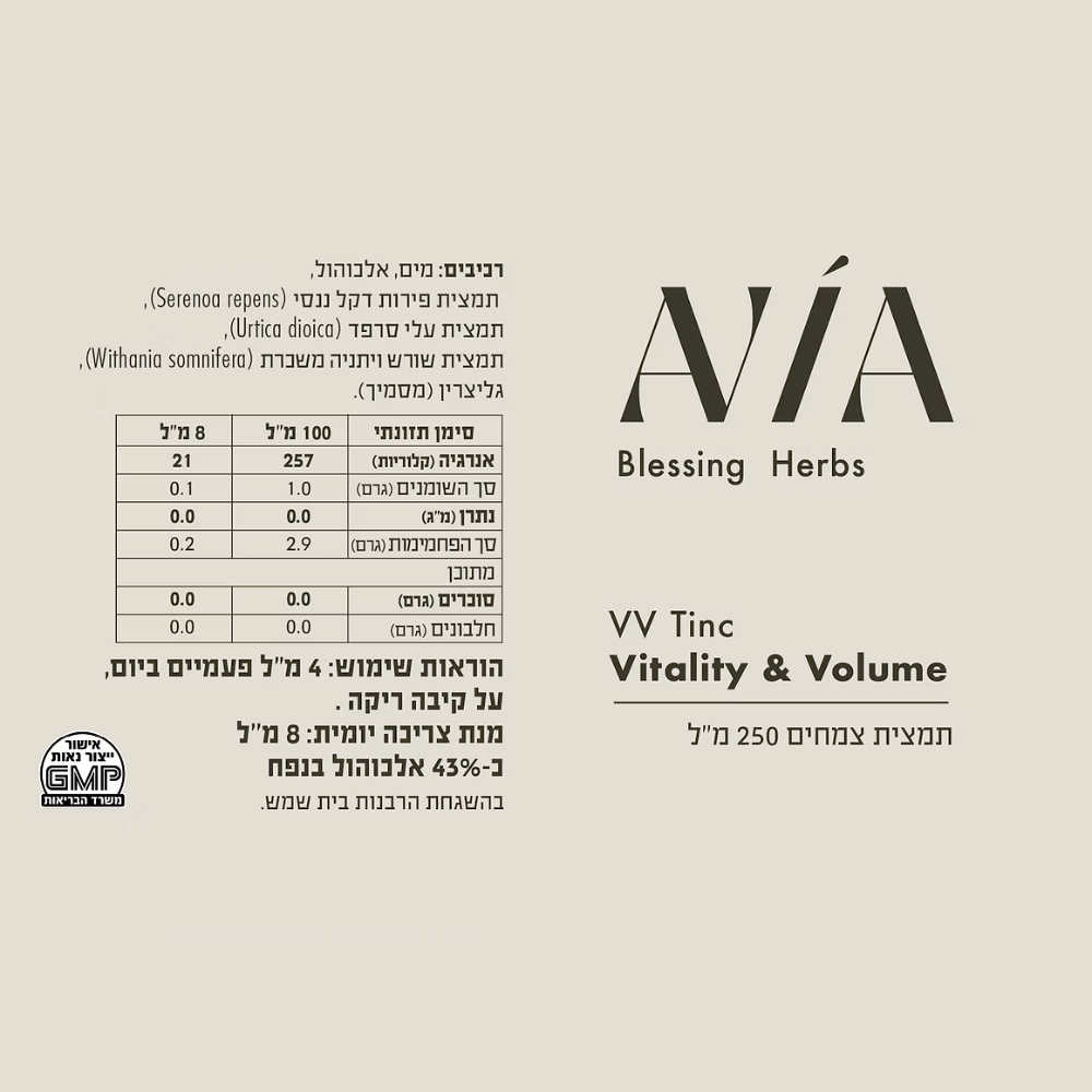 טינקטורה (מיצוי צמחים נוזלי) - להפסקת נשירה ועידוד צמיחת השיער